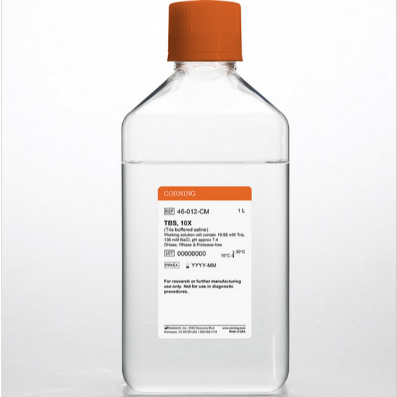 Corning® 1L 10X Tris Buffered Saline, Liquid, pH 7.4 ± 0.1 RNase-/DNase- and protease-free