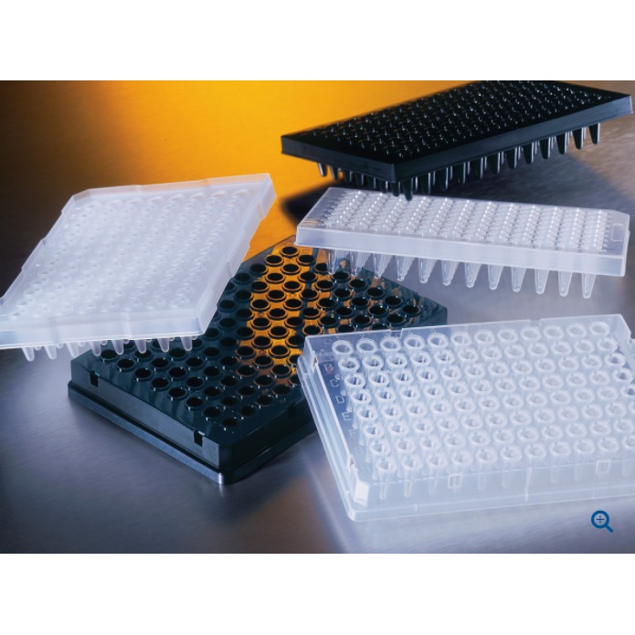 Corning® Thermowell™ GOLD 96-well Clear Polypropylene PCR Microplate, Elevated Skirt, Nonsterile