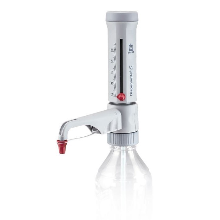 Bottle-top Dispensers Dispensette® S, Analog-adjustable, DE-M, 5 ml - 50 ml, Without Recirculation Valve