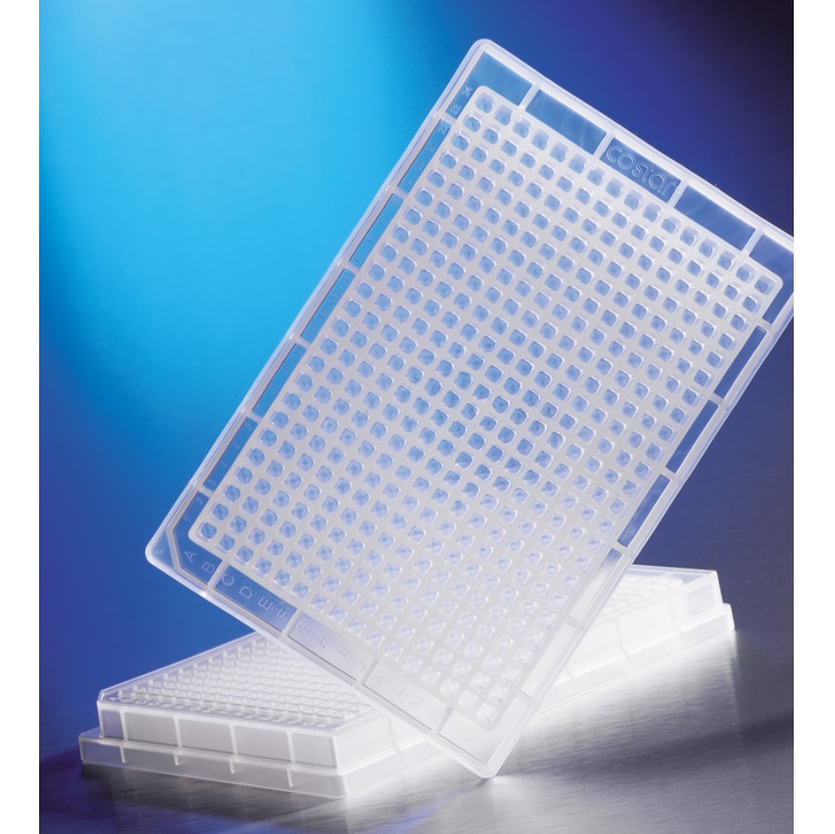 Corning® 384-well Clear Round Bottom Polypropylene Not Treated Microplate, 25 per Bag, without Lid, Nonsterile