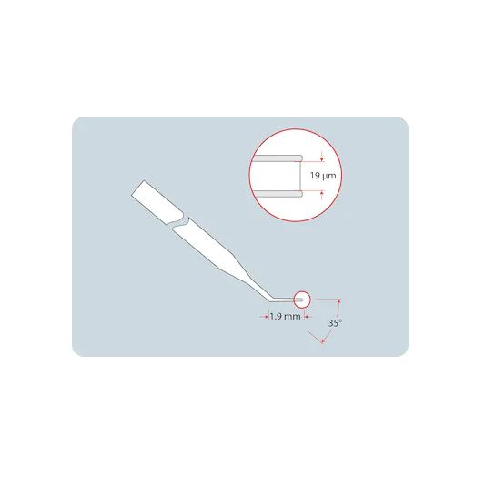 Biopsy Tip I, capillary for laser-assisted biopsy of cells and organelles (for research use only), 35 ° tip angle, 19 µm inner diameter, 1.9 mm flange, sterile, 25 pcs.