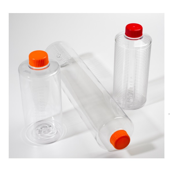Corning® CellBIND® 850cm² Polystyrene Roller Bottle with Easy Grip Vent Cap, 2 per Bag