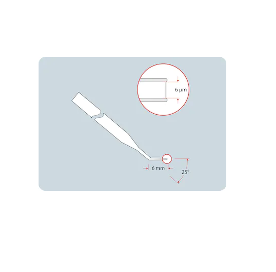 Piezo Drill Tip ES, for piezo-assisted mouse ES cell transfer (for research use only), 20 ° tip angle, 15 µm inner diameter, 6 mm flange, sterile, 25 pcs.