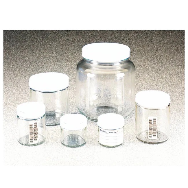 Thermo Scientific™ Wide-Mouth Short-Profile Clear Glass Jars with Closure, Processed, 2000 mL