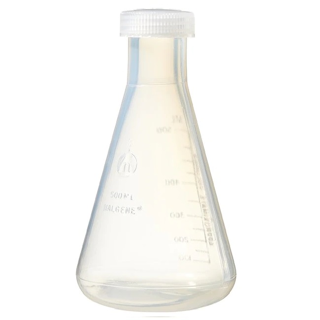 Nalgene™ PMP Erlenmeyer Flasks with Closure, 500 mL, Closure: 43 mm, Pack of 4