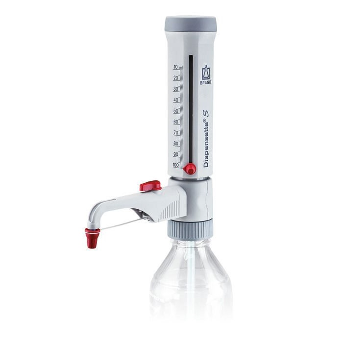 Bottle-top Dispensers Dispensette® S, Analog-adjustable, DE-M, 10 ml - 100 ml, With Recirculation Valve