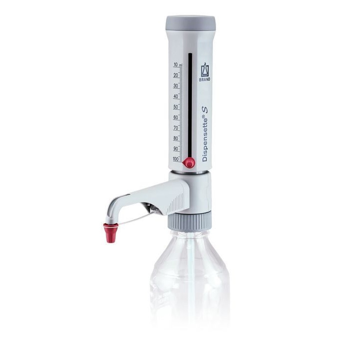 Bottle-top Dispensers Dispensette® S, Analog-adjustable, DE-M, 10 ml - 100 ml, Without Recirculation Valve