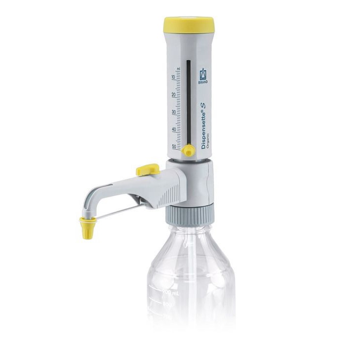 Bottle-top Dispensers Dispensette® S Organic, Analog-adjustable, DE-M, 5 ml - 50 ml, With Recirculation Valve