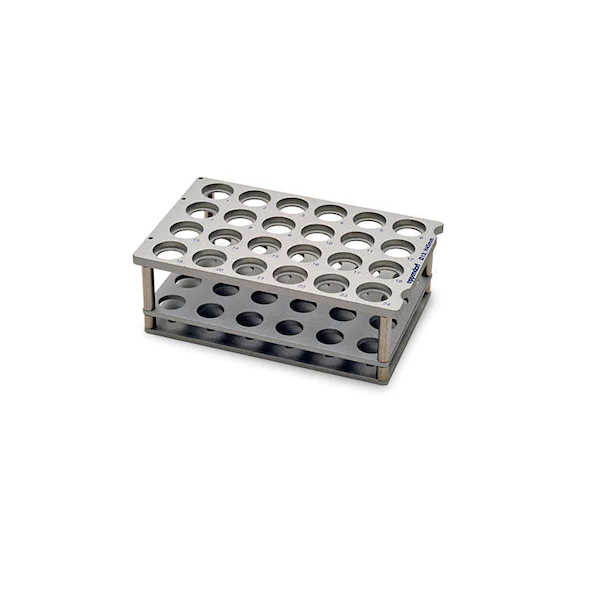 epMotion® Rack for single test tubes, for presenting Eppendorf reaction vessels, glass or plastic tubes, not temperable, Ø 13 mm × 60 mm max. length