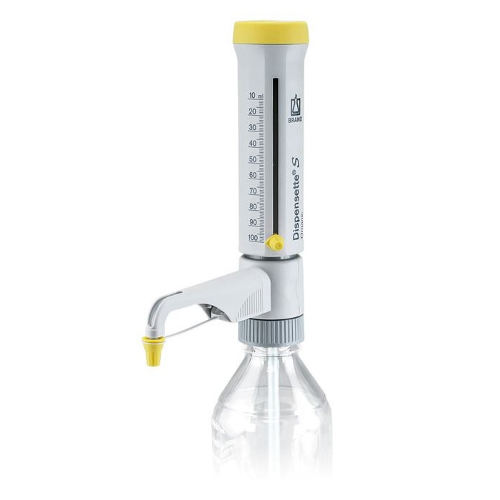 Bottle-top Dispensers Dispensette® S Organic, Analog-adjustable, DE-M, 10 ml - 100 ml, Without Recirculation Valve