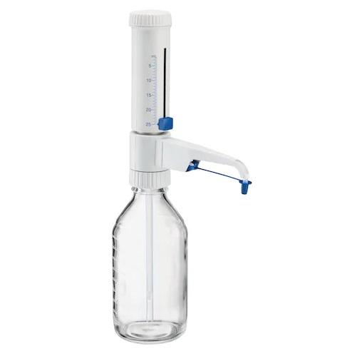 Eppendorf Varispenser® 2x, 1-channel, bottle top dispenser with recirculation valve with adapters GL 32, GL 38, S 40 and telescopic intake tube , 2.5 – 25 mL