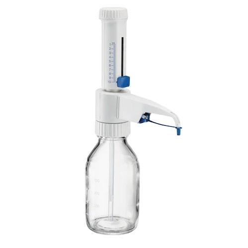 Eppendorf Varispenser® 2x, 1-channel, bottle top dispenser with recirculation valve with adapters GL 25, GL 28/S 28, GL 32, GL 38, S 40 and telescopic intake tube , 1 – 10 mL