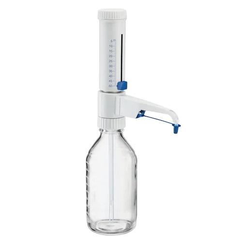 Eppendorf Varispenser® 2x, 1-channel, bottle top dispenser with recirculation valve with adapters GL 32, GL 38, S 40 and telescopic intake tube, 5 – 50 mL