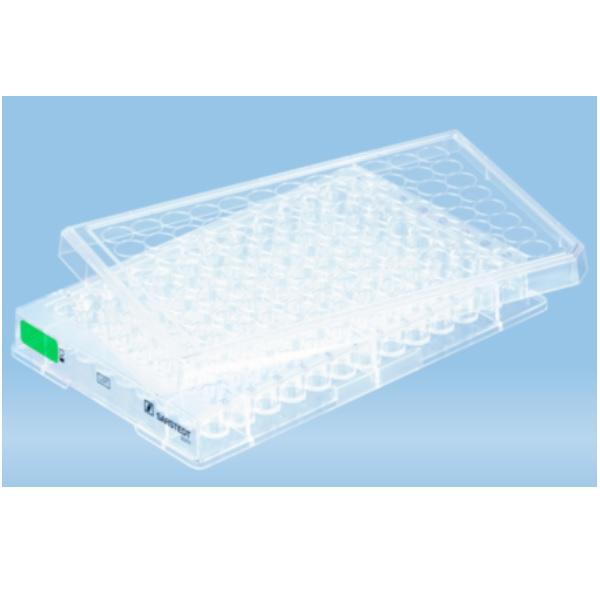 Sarstedt™ Cell Culture Plate, 96 Well, Suspension, Round base, Green