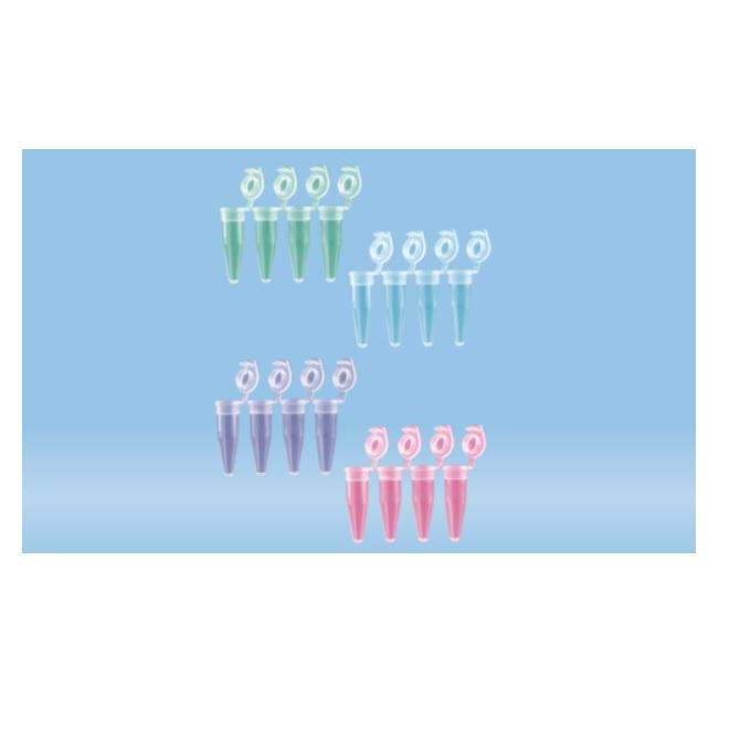 Sarstedt™ PCR Strip of 4, 200 µl, PCR Performance Tested, Colour Mix, PP, Flat Lid