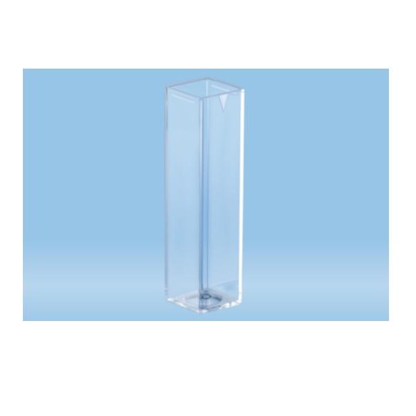 Sarstedt™ Cuvette, 4 ml, (HxW): 45 x 12 mm, PS, Transparent, Optical Sides: 4