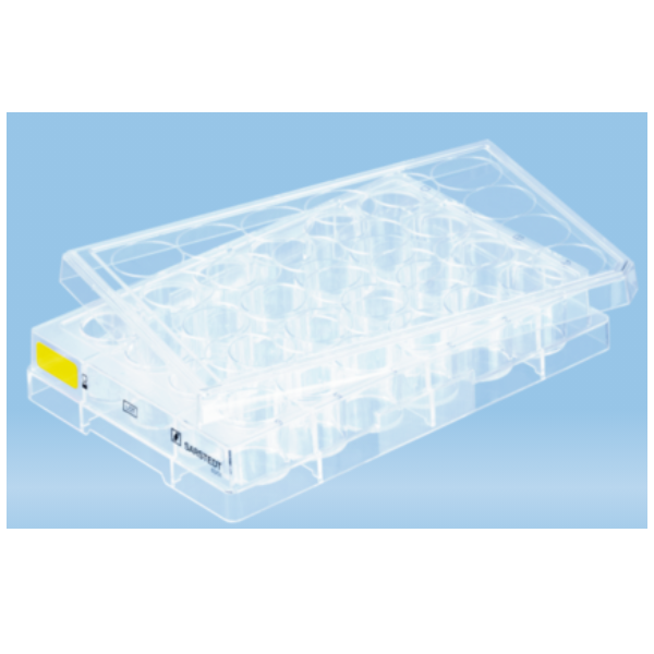 Sarstedt™ Cell Culture Plate, 24 Well, Cell+, Flat Base, Yellow