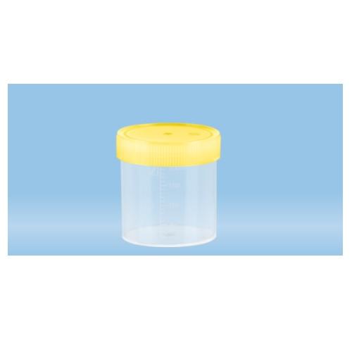 Sarstedt™ Multi-purpose Container, 250 ml, (ØxH): 70 x 78 mm, Graduated, PP, 240 piece(s)/bag, Sterile, Yellow Cap