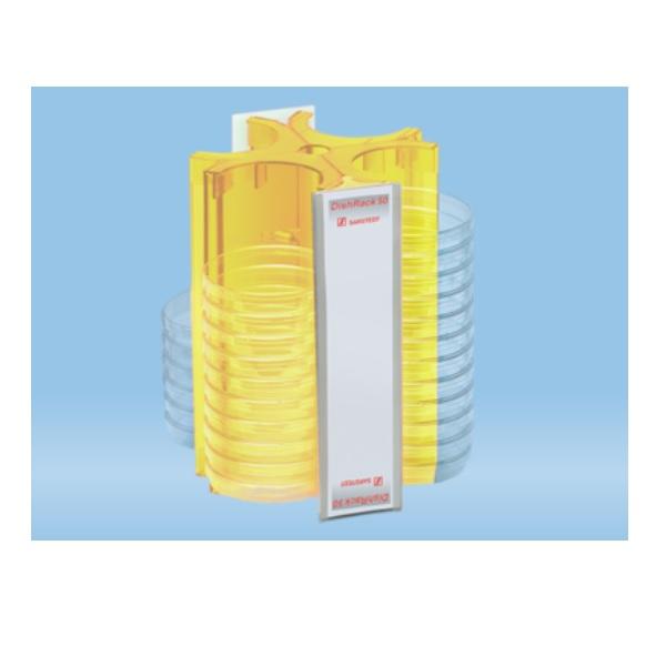 DishRack, Height: 240 mm, For 52 Petri Dishes With 92 mm-Ø, Yellow