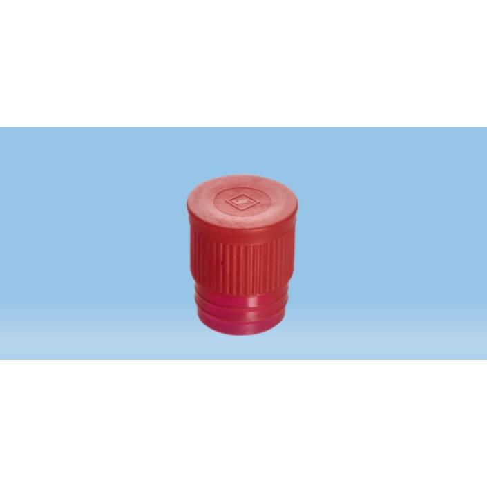 Sarstedt™ Push Cap, Red, Suitable For Tubes Ø 15.7 mm