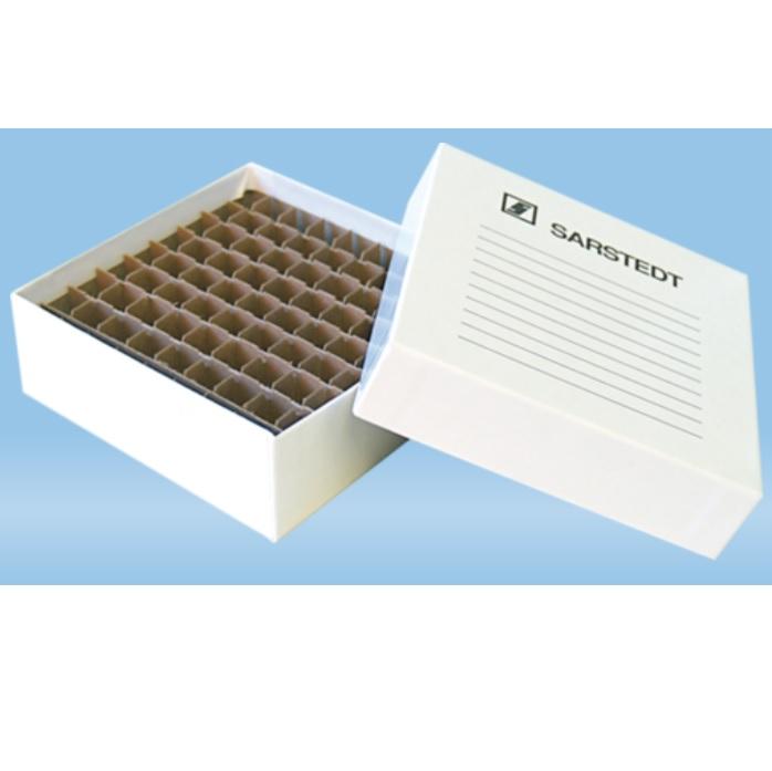 Sarstedt™ Storage Box, Slip-on Lid, Cardboard, 9 x 9, for 81 Collection Tubes
