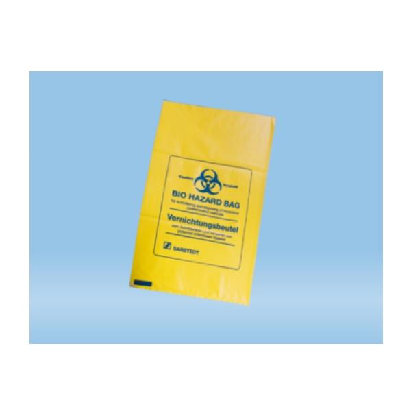 Sarstedt™ Disposal Bags, 7 l, (LxW): 500 x 300 mm, PP, Yellow, With Print Biohazard
