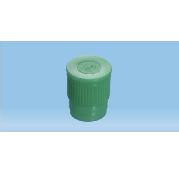 Sarstedt™ Push Cap, Green, Suitable For Tubes Ø 15.7 mm