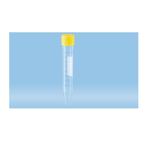 Sarstedt™ Tube, 10 ml, (LxØ): 100 x 16 mm, PP, With Print, Conical Base, Sterile, Yellow Cap