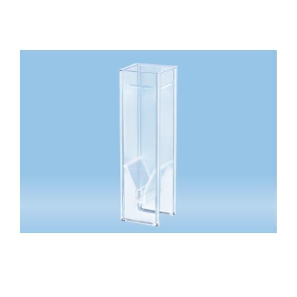 Sarstedt™  UV Cuvette, 0.5 ml, (HxW): 45 x 12 mm, Special Plastic, Transparent, Optical Sides: 2, Centre Height: 15 mm