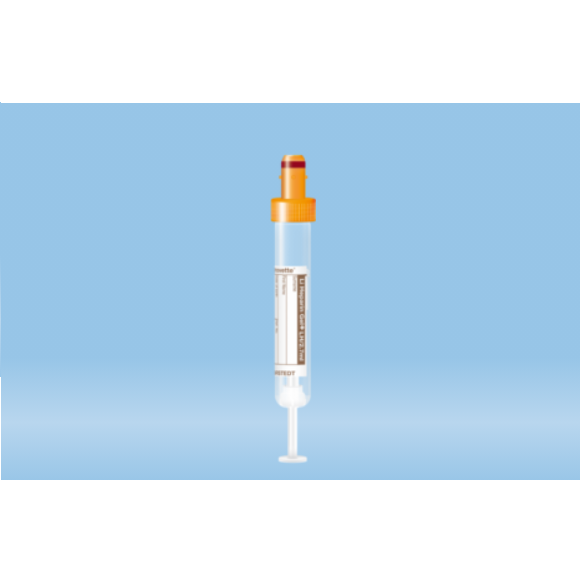 S-Monovette® Lithium Heparin Gel+, 2.7 ml, Cap Orange, (LxØ): 75 x 13 mm, With Paper Label