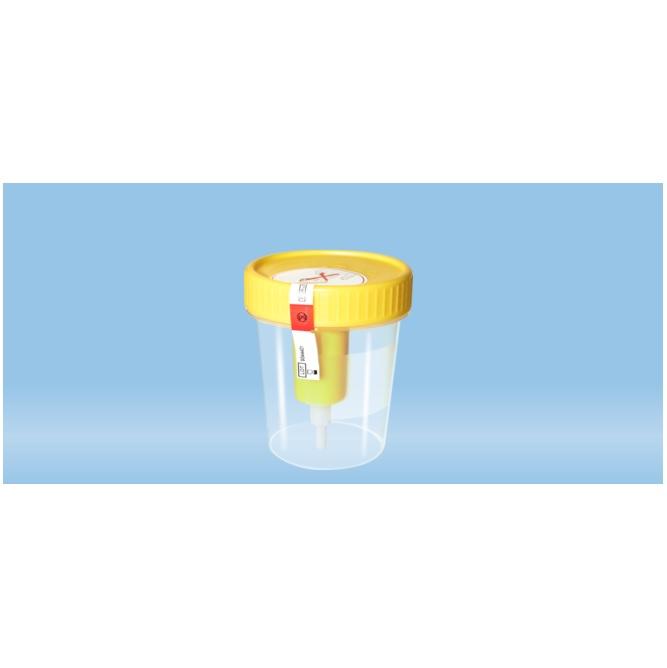 Sarstedt™ Container With Screw Cap, 100 ml, (ØxH): 57 x 76 mm, PP, With Safety Label and Transfer Device, Transparent