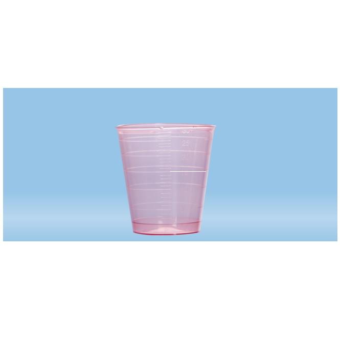 Sarstedt™ Medicine Cup, 30 ml, (ØxH): 37 x 40 mm, Graduated, PP, Red