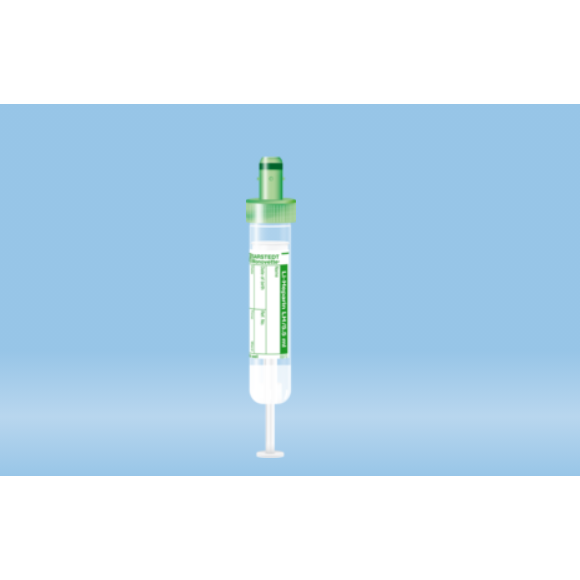S-Monovette® Lithium Heparin, 5.5 ml, Cap Green, (LxØ): 75 x 15 mm, With Paper Label