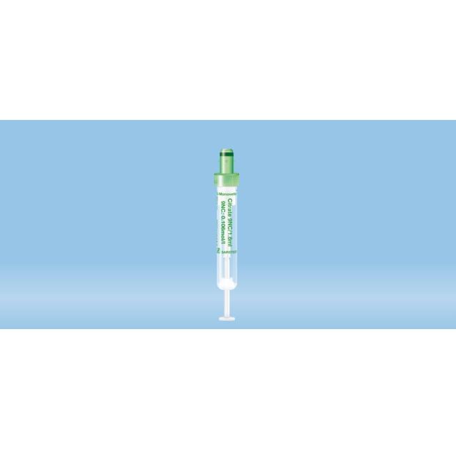 S-Monovette® Citrate 3.2%, 1.8 ml, Cap Green, (LxØ): 75 x 13 mm, With Plastic Label