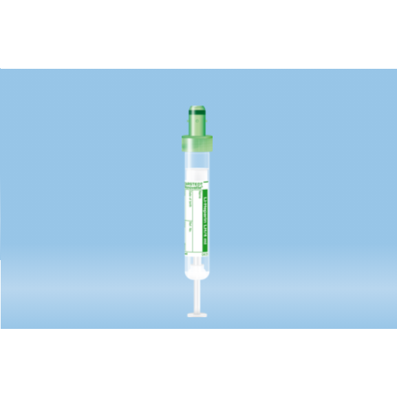 S-Monovette® Lithium Heparin, 4 ml, Cap Green, (LxØ): 75 x 13 mm, With Paper Label