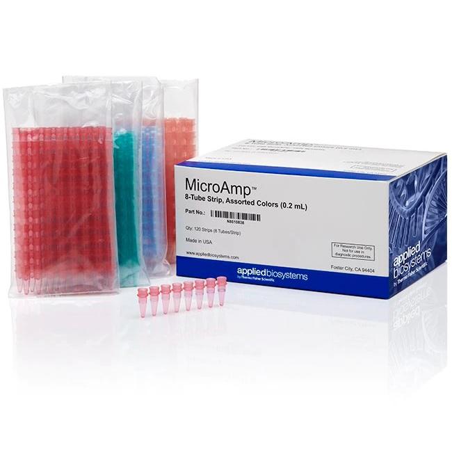 Applied Biosystems™ MicroAmp™ 8-Tube Strip, 0.2 mL, assorted colors