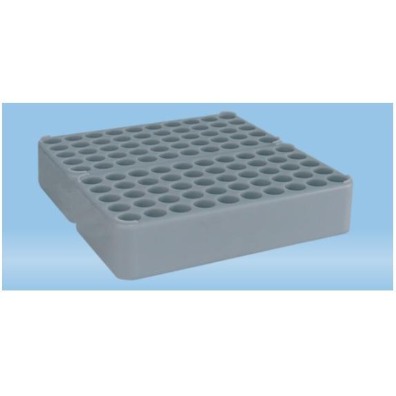 Double Block Rack D17, Ø Opening: 17 mm, 10 x 10, Grey, Connected Lengthwise