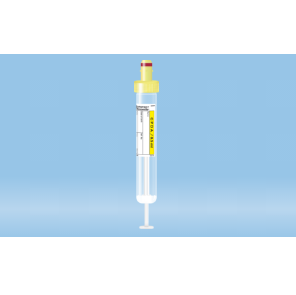 S-Monovette® CPDA1, 8.5 ml, Cap Yellow, (LxØ): 92 x 15 mm, With Paper Label