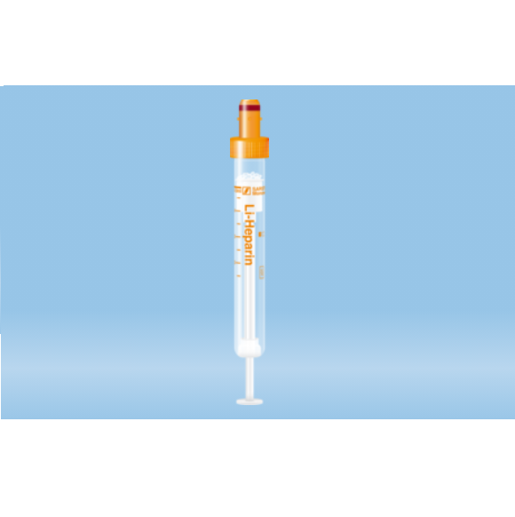 S-Monovette® Lithium Heparin, 4.9 ml, Cap Orange, (LxØ): 90 x 13 mm, With Plastic Label