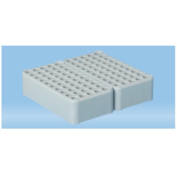 Double Block Rack D13, Ø Opening: 13 mm, 10 x 10, Grey, Connected Lengthwise