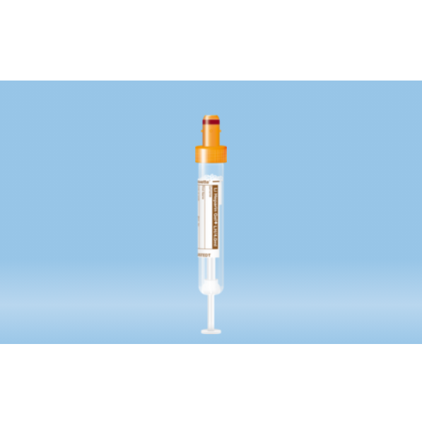 S-Monovette® Lithium Heparin Gel+, 4 ml, Cap Orange, (LxØ): 75 x 13 mm, With Paper Label