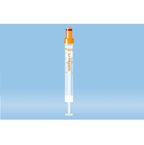 S-Monovette® Lithium Heparin, 4.5 ml, Cap Orange, (LxØ): 92 x 11 mm, With Plastic Label