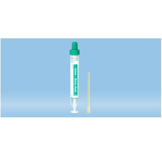 Urine-Monovette®, Boric Acid, 10 ml, Cap Green, (LxØ): 102 x 15 mm, With Paper Label