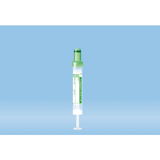 S-Monovette® Lithium Heparin, 2.7 ml, Cap Green, (LxØ): 66 x 11 mm, with Paper Label