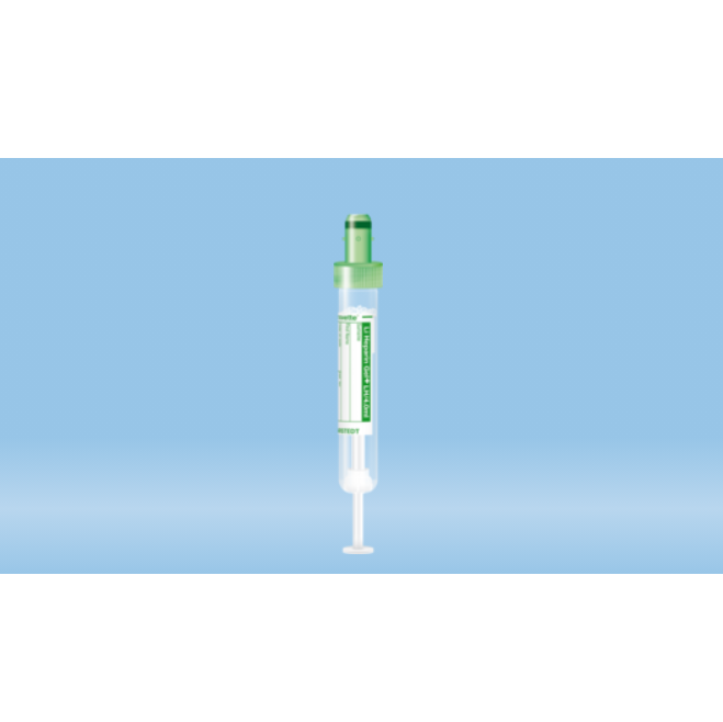 S-Monovette® Lithium Heparin Gel+, 4 ml, Cap Green, (LxØ): 75 x 13 mm, With Paper Label