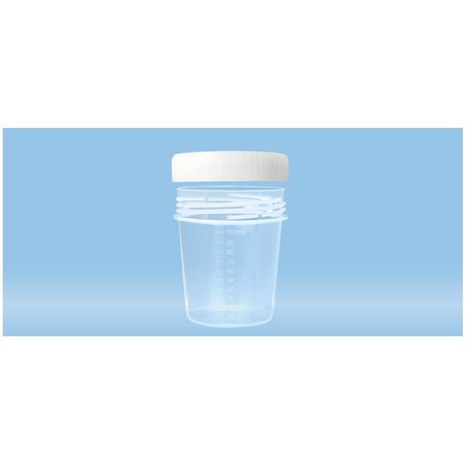 Sarstedt™ Container With Screw Cap, 100 ml, (ØxH): 57 x 76 mm, PP, Transparent, 50 piece(s)/bag