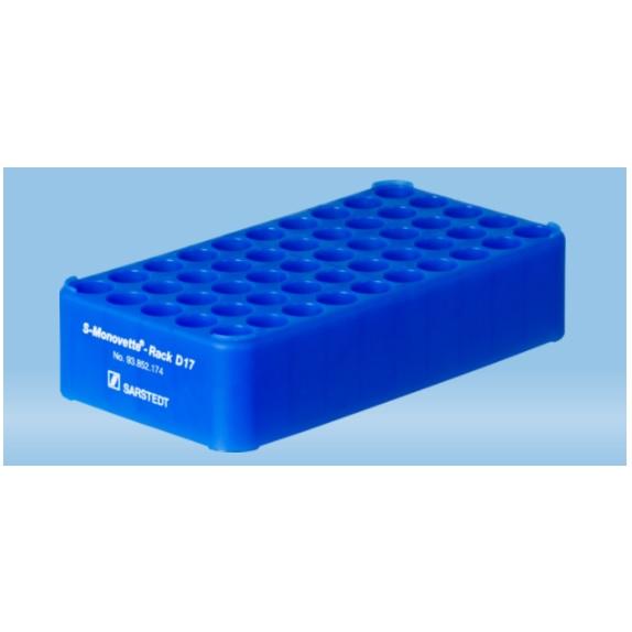 S-Monovette® Rack D17, Ø Opening: 17 mm, 10 x 5, Blue