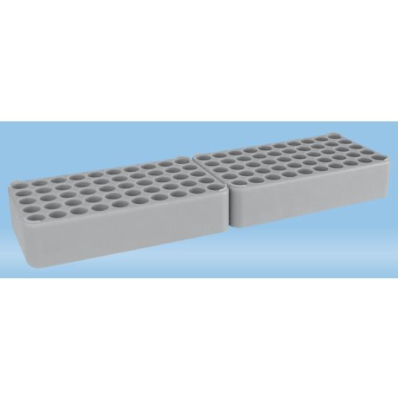 Double Block Rack D17, Ø Opening: 17 mm, 10 x 10, Grey, Connected At Head End