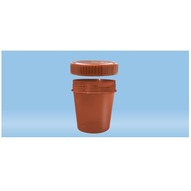 Sarstedt™ Container With Screw Cap, 100 ml, (ØxH): 57 x 76 mm, With Light Protection, PP, Brown
