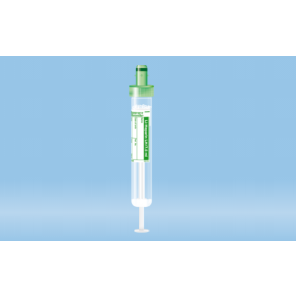 S-Monovette® Lithium Heparin, 7.5 ml, Cap Green, (LxØ): 92 x 15 mm, With Paper Label